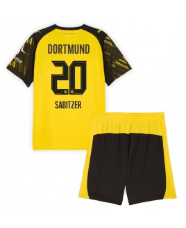 Günstige Borussia Dortmund Marcel Sabitzer #20 Heimtrikotsatz Kinder 2025-26 Kurzarm (+ Kurze Hosen)